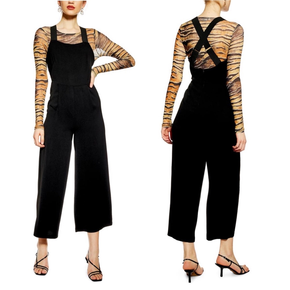 Topshop Cross Back Elastic Strap Jumpsuit